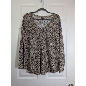 Torrid size 1 Waffle V-neck Henley Raglan long sleeve tee